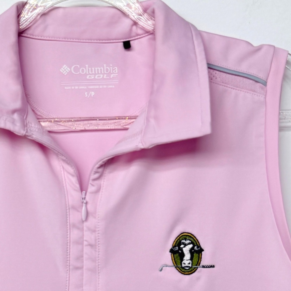 Columbia Golf Pink Sleeveless Polo Top Womens Small Performance Athleisue Cow